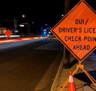 police checkpoint road sign